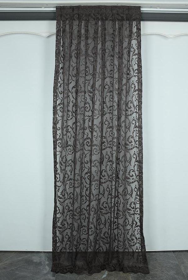 SULTAN 2 MODEL KOYU VİZON RENK TEK KANAT Hazır dikilmiş Pileli Fon Perde 75*260 cm - Image 1