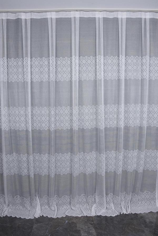 KDK 1420 DESEN KIRIK BEYAZ RENK TEK KANAT Hazır Dikilmiş Pileli Fon Perde 300*260 Cm - Image 1