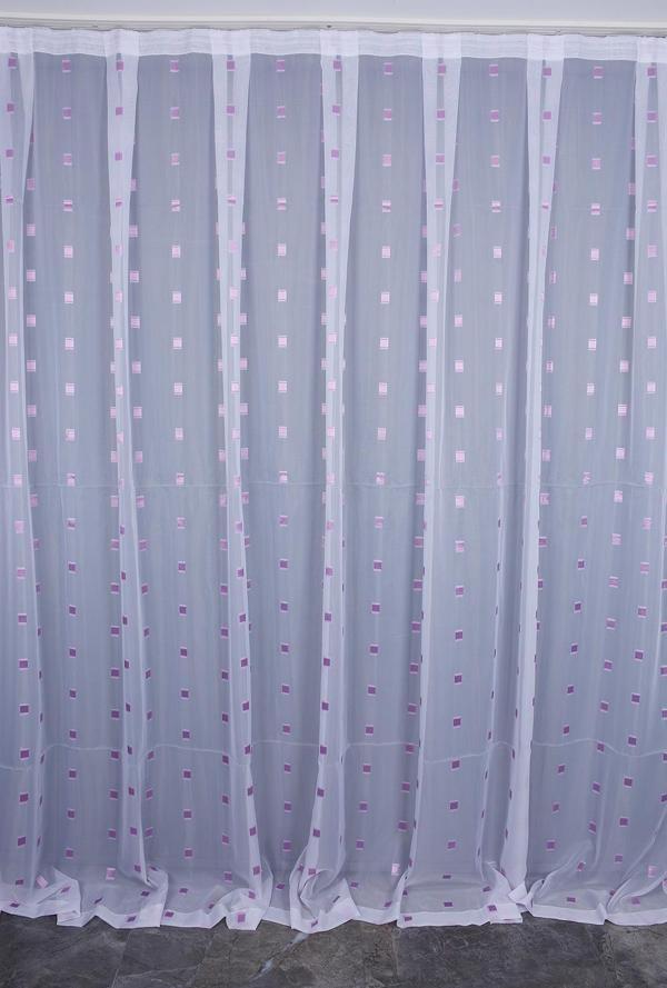 TERGAL KARELİ LİLA RENK TEK KANAT Hazır dikilmiş Pileli Fon Perde 300*260 cm - Image 1