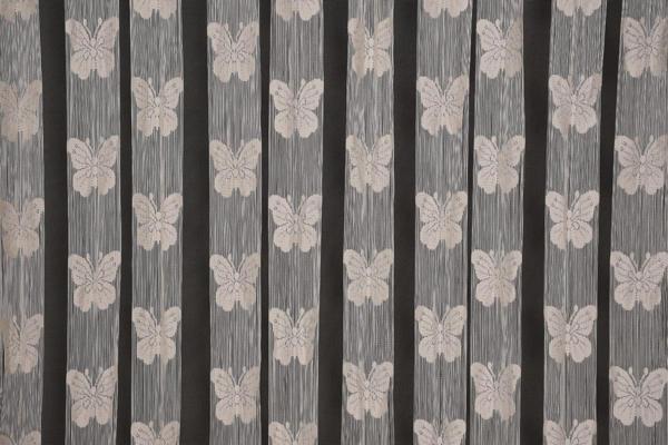 KELEBEK  MODEL KREM RENK İP PERDE HAZIR DÜĞMELERİ DİKİLMİŞ İP PERDE 300*270 cm - Image 1
