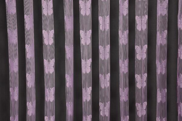 KELEBEK  MODEL LİLA RENK İP PERDE HAZIR DÜĞMELERİ DİKİLMİŞ İP PERDE 300*280 cm - Image 1