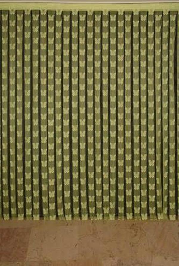 KELEBEK  MODEL YEŞİL RENK İP PERDE HAZIR DÜĞMELERİ DİKİLMİŞ İP PERDE 300*280 cm - Image 1