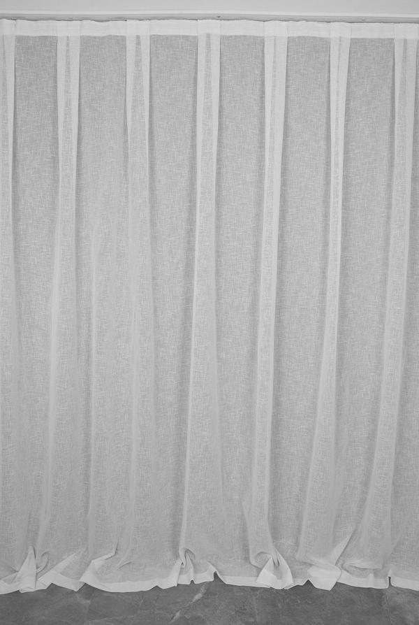 KETEN 1525 MODEL BEYAZ RENK TEK KANAT Hazır dikilmiş Pileli Fon Perde 300*260 cm - Image 1