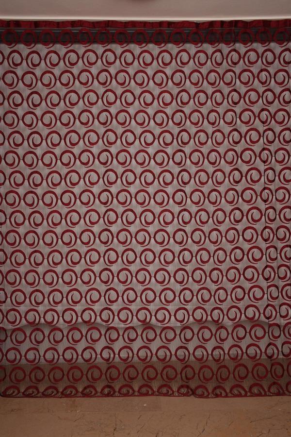VAKKO ÇİFT RENK BORDO İP PERDE HAZIR DÜĞMELERİ DİKİLMİŞ İP PERDE 300*250 cm - Image 1