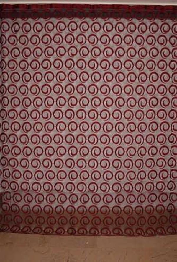 VAKKO ÇİFT RENK KIRMIZI İP PERDE HAZIR DÜĞMELERİ DİKİLMİŞ İP PERDE 300*250 cm - Image 1