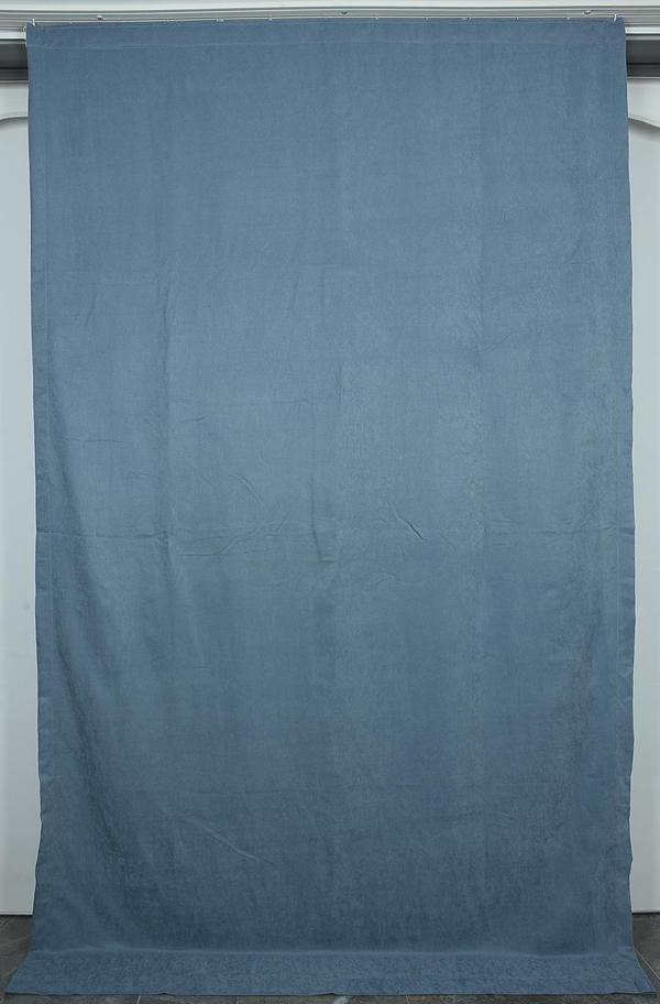 DOKUMA MAVİ RENK (EKSTRAFOR BÜZGÜLÜ) TEK KANAT FON PERDE 150x260 CM   - Image 1