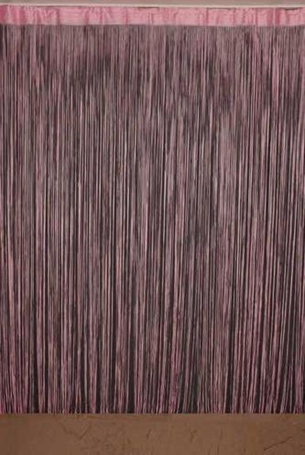 DÜZ İP  MODEL PEMBE RENK HAZIR İP PERDE 300*280 - Image 1