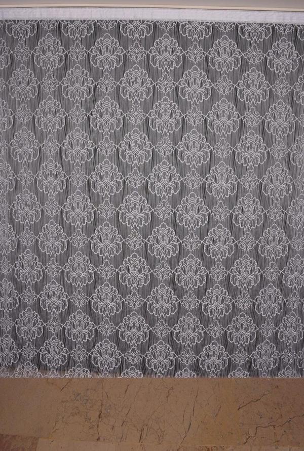 ÖRÜMCEK  MODEL BEYAZ RENK İP PERDE HAZIR DÜĞMELERİ DİKİLMİŞ İP PERDE 300*280 cm - Image 1