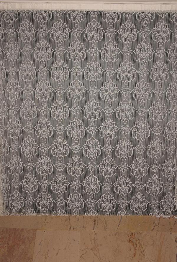 ÖRÜMCEK  MODEL KREM RENK İP PERDE HAZIR DÜĞMELERİ DİKİLMİŞ İP PERDE 300*280 cm - Image 1