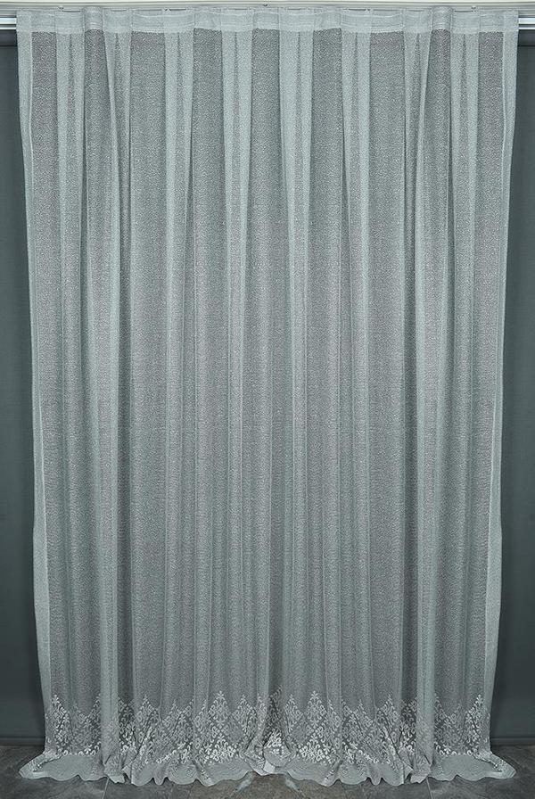 GENİŞ ETEK MODEL GRİ RENK TEK KANAT Hazır dikilmiş Pileli Fon Perde 150*260 cm - Image 1