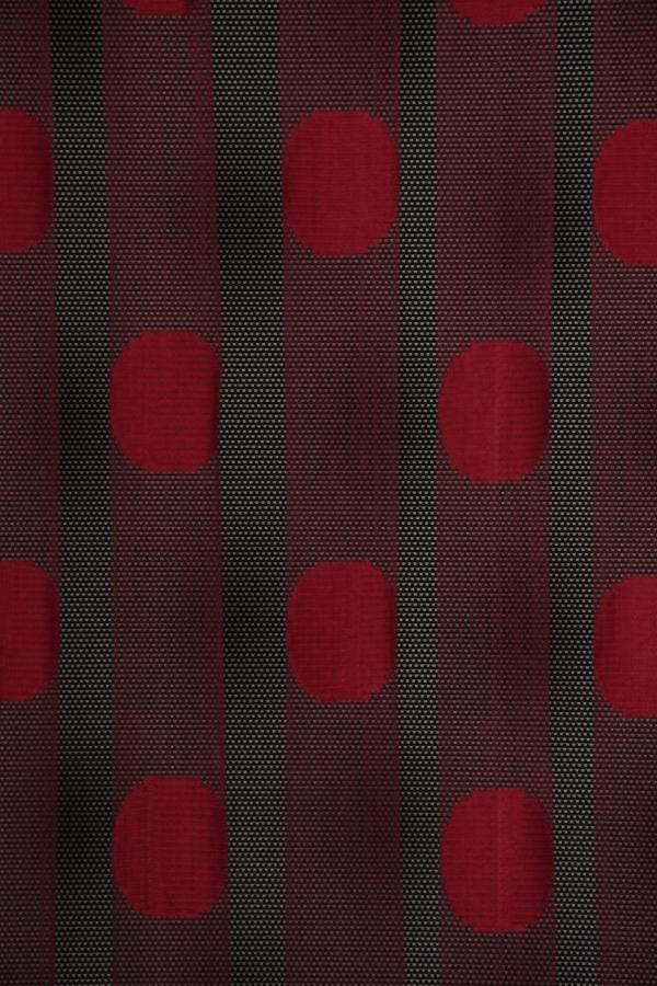 PUANLI ÇİFT RENK BORDO İP PERDE HAZIR DÜĞMELERİ DİKİLMİŞ İP PERDE 300*270 cm - Image 1
