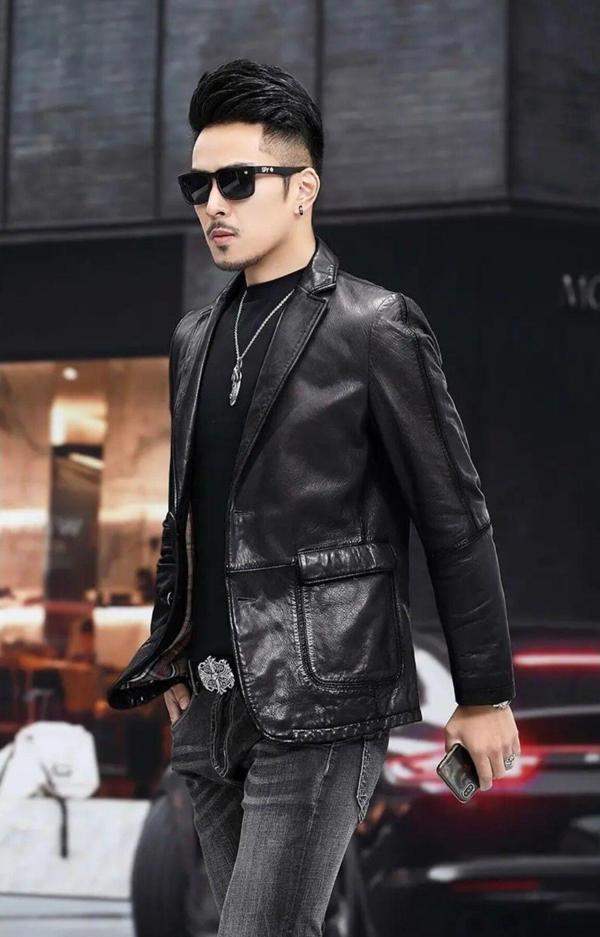 Nyc Giyim Tekstil Hakiki Deri Slim Fit Erkek Ceket - Image 1