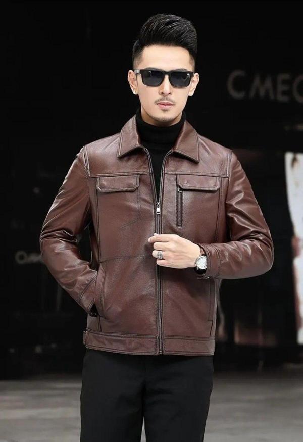 Nyc Giyim Tekstil Hakiki Deri Ceket Tarzı Mont Gömlek Yaka - Image 1