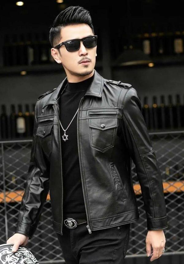 Nyc Giyim Tekstil Hakiki Deri Ceket Tarzı Mont Apoletli - Image 1