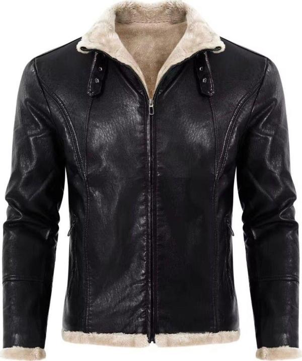 Nyc Giyim Tekstil Tüylü Hakiki Deri Hırka Tarzı Ceket Dar Kesim Erkek - Image 1