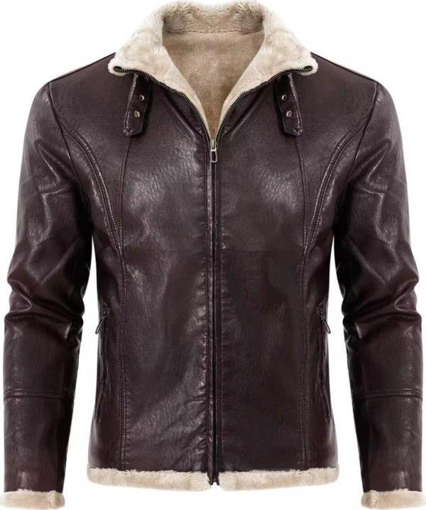 Nyc Giyim Tekstil Tüylü Hakiki Deri Hırka Tarzı Ceket Dar Kesim Erkek - Image 1