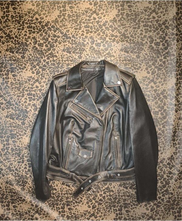 Nyc Giyim Tekstil Hakiki Deri Kadın Ceket Slim-Fit Biker Model Motorcu Tarzı Eskitme - Image 1