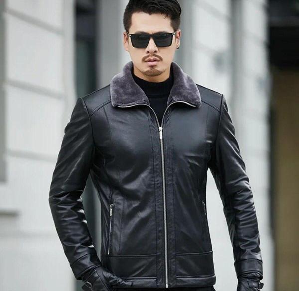 Nyc Giyim Tekstil Hakiki Koyun Derisi Içi Yakası Kürk Erkek Mont - Image 1