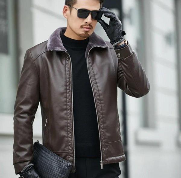 Nyc Giyim Tekstil Hakiki Koyun Derisi İçi Yakası Kürk Erkek Mont - Image 1