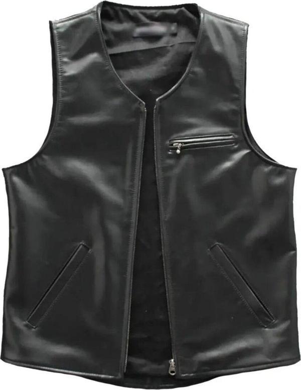 Nyc Giyim Tekstil Prof Model Zik Hakiki Kuzu Derisi Dar Kesim Yelek - Image 1