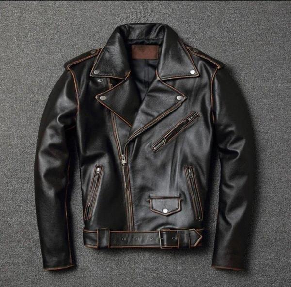 Nyc Giyim Tekstil Eskitme Biker Mont Hakiki Deri - Image 1