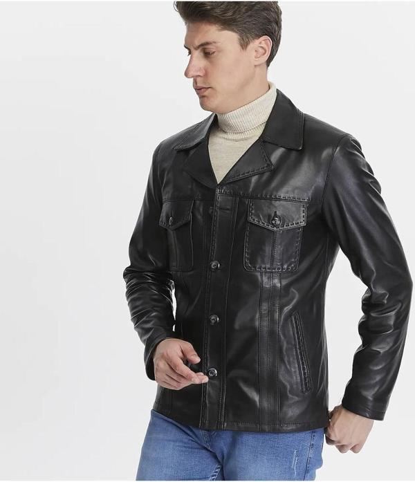 Nyc Giyim Tekstil Hakiki Deri Ceket Siyah Renk - Image 1