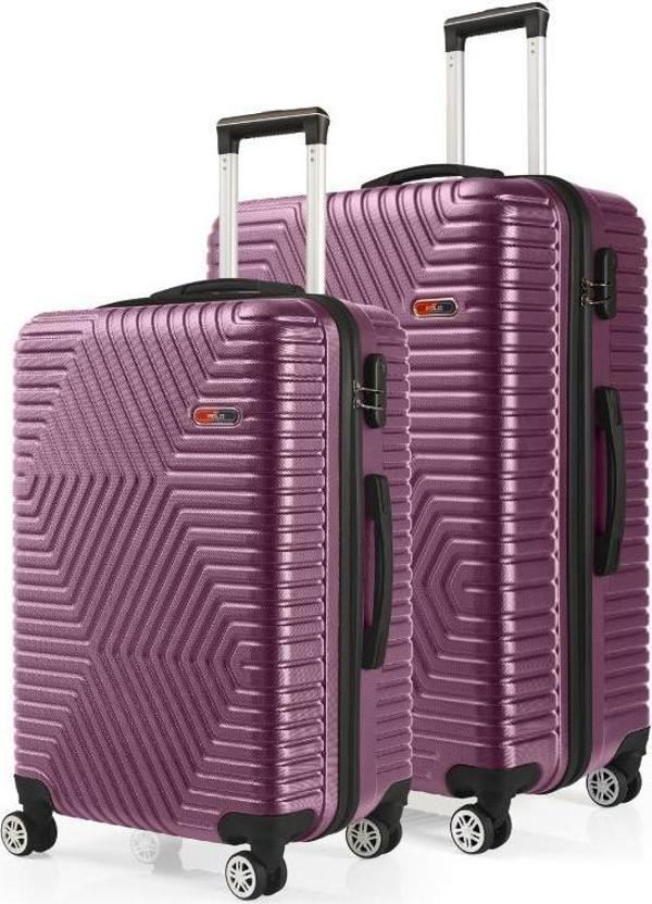 G&D Polo Suitcase Abs Orta Ve Büyük Boy Mürdüm 2'li Valiz Seti 600.09-B - Image 1