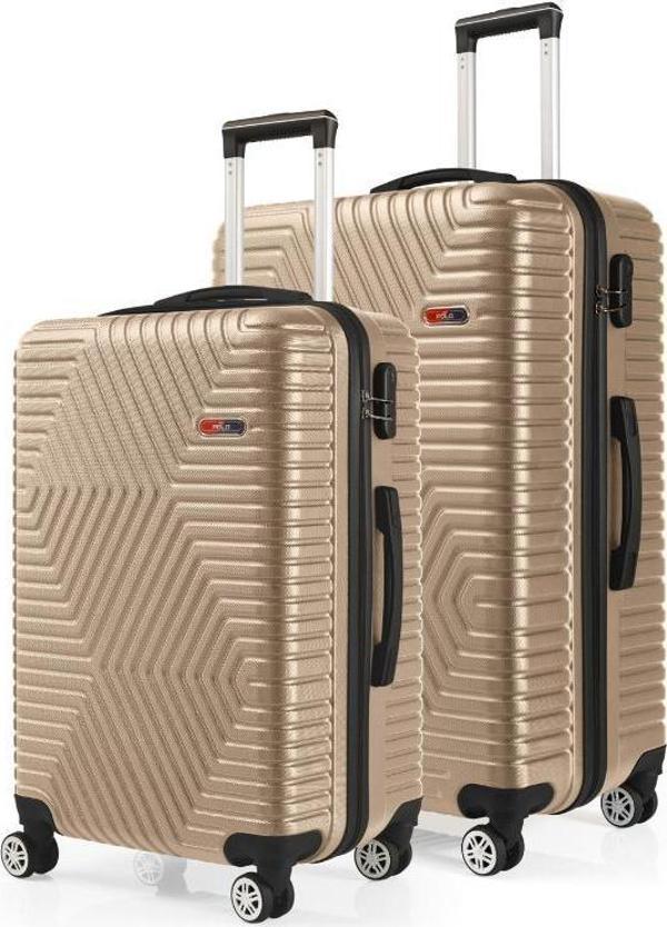 G&D Polo Suitcase Abs Orta Ve Büyük Boy Gold 2'li Valiz Seti 600.06-B - Image 1
