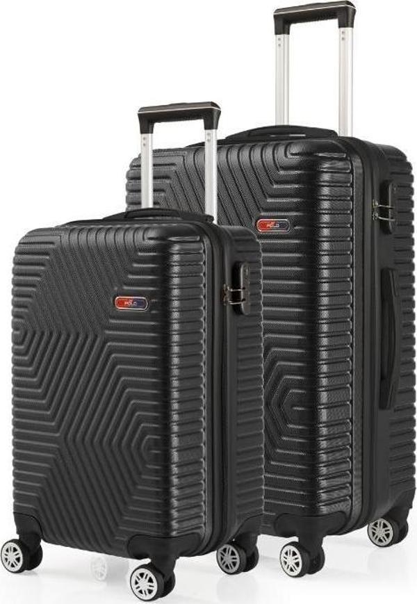 G&D Polo Suitcase Abs Kabin Ve Orta Boy Siyah 2'li Valiz Seti 600.01-Set-OK - Image 1