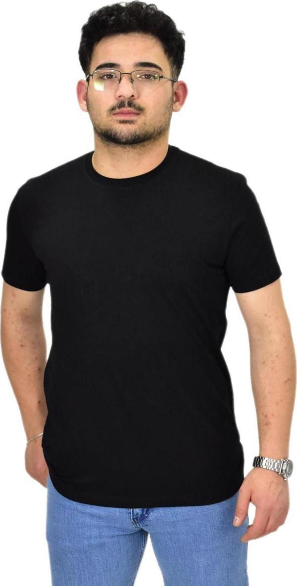 Erkek Büyük Beden Sıfıryaka Düz Likra Süprem Tişört 4385 BGL-ST04529 - Image 1