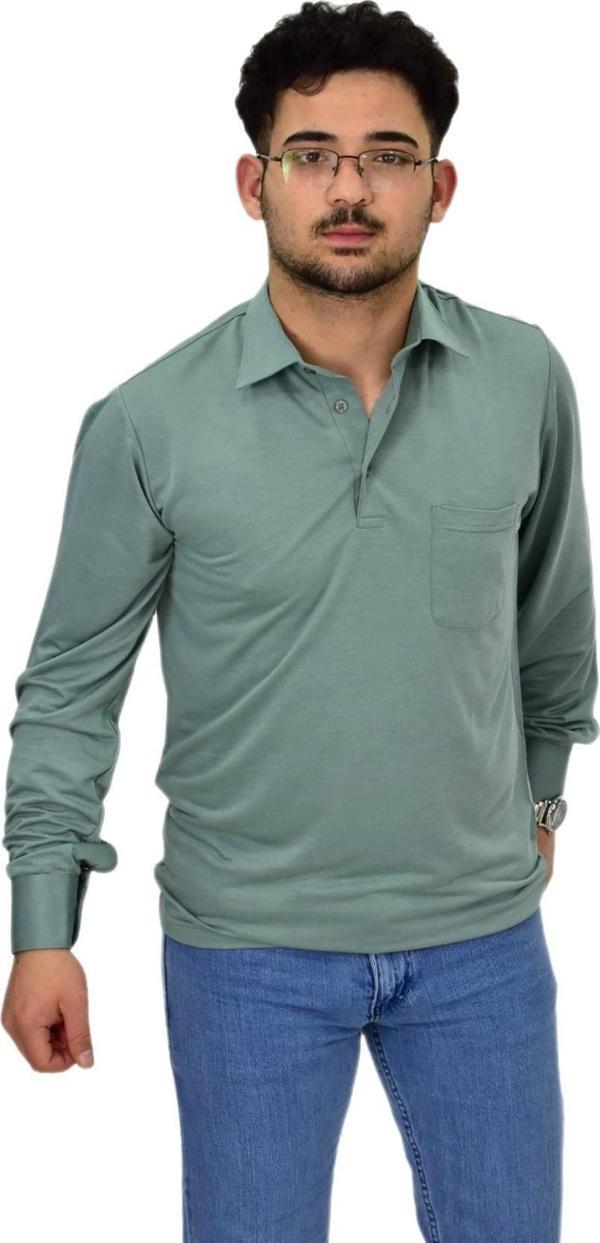 Erkek Gömlek Yaka Uzunkol Tişört T6063 BGL-ST04542 - Image 1