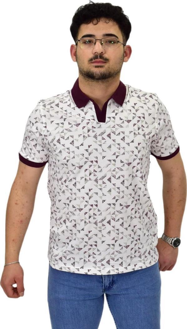 Erkek Polo Yaka Baskılı Pike Tişört 10600 BGL-ST04539 - Image 1