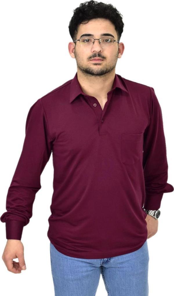 Erkek Gömlek Yaka Uzunkol Tişört T6063 BGL-ST04542 - Image 1