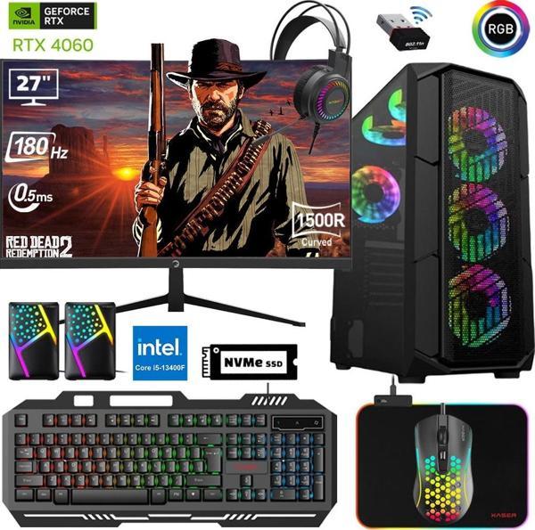 Xaser Xsr675 i5 13400F 16GB Ram 512GB M.2 NVMe SSD 8GB RTX4060 Ekran Kartı 27" 180Hz Curved Oyun Bilgisayarı - Image 1