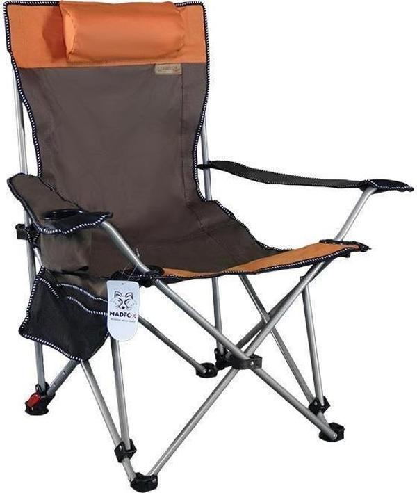 Madfox Prowler 3 Kademeli Yatabilen Kamp Sandalyesi Brown/Orange - Image 1