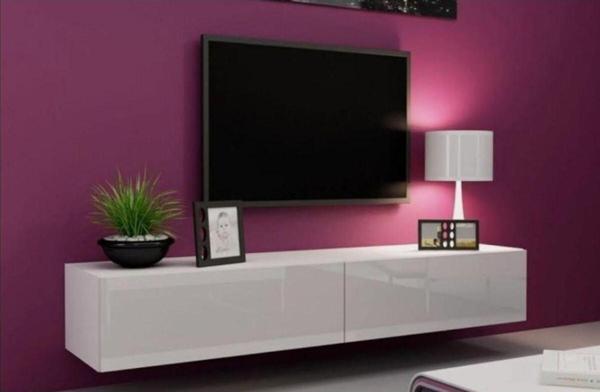 Fasalis Alt Modül Tv Ünitesi Tv Sehpası 140 Cm Parlak Beyaz - Image 1