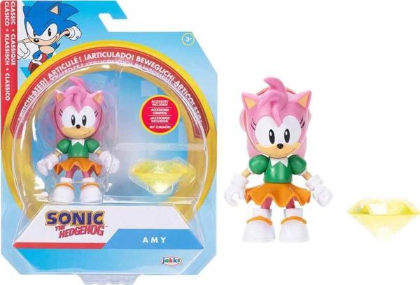 Sonic the Hedgehog Amy Aksiyon Figürü – 10 cm Eklemli Karakter ve Kristal Aksesuar (3+ Yaş) - Image 1