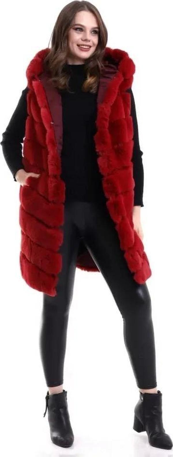 Reks Kapüşonlu Yelek - Kırmızı - Image 1