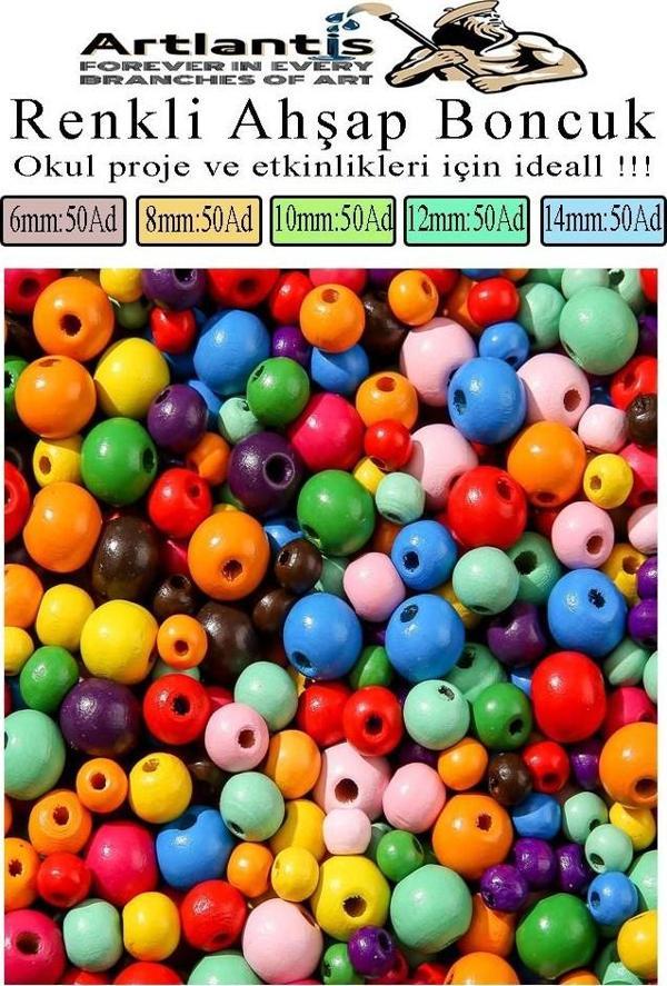 Renkli Ahşap Boncuk 250 li 1 Paket Renkli Ahşap Boyalı Yuvarlak Doğal Boncuklar Saç Takı Tasarım Etkinlik Kreş - Image 1