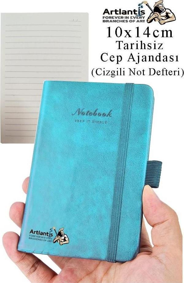 Sert Kapak Tarihsiz Ajanda 10x14 cm 1 Adet Sert Kapak Lastikli Not Defteri Cep Ajandası Çizgili Kalem Tutuculu Thermo - Image 1