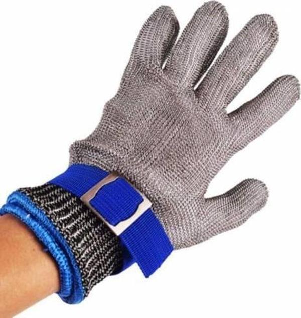 Kasap Eldiveni Kesilmez Çelik Eldiven Paslanmaz Metal Tel Hasır Örgü Kesim Güvenliği L - Image 1