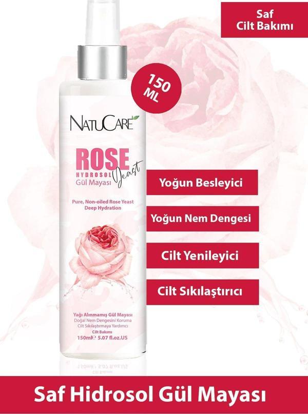 NatuCare Yoğun Besleyici Ve Cilt Sıkılaştırıcı %100 Saf Ve Doğal Hidrosol Gül Mayası 150ml - Image 1