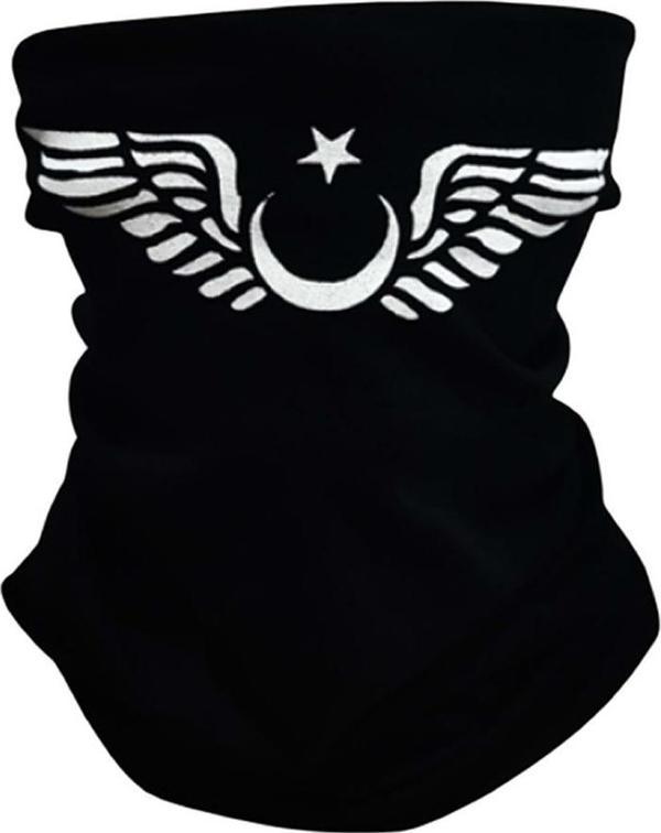 Buff ( Bandana) Yüz Maskesi Ayyıldız Baskılı Siyah - Image 1