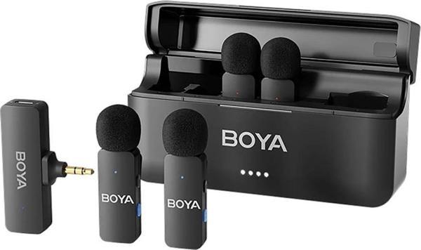 Boya BY-V4 4 Kişilik Şarj Kutulu Kablosuz Mikrofon Seti - 3.5mm TRS - Image 1