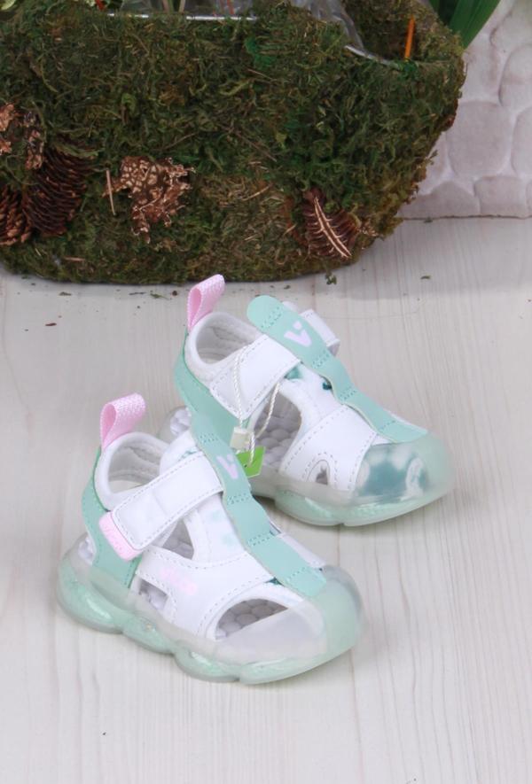 Vicco 332.E25Y.217 Live Beyaz İlk Adım Işıklı Kız Çocuk Sandalet - Image 1