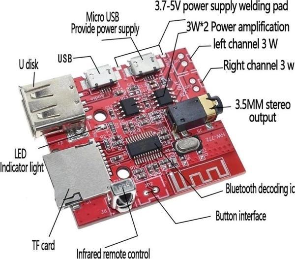 Bluetooth 4.1 Amplikatör Ses Müzik Mp3 Modülü-ır Uzaktan Kumandalı - Image 1