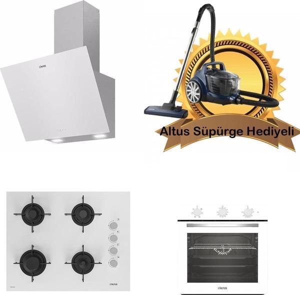 Altus Beyaz Cam Ankastre Set 570 W - 159 Dw - 321 W ( Altus Süpürge Hediyeli) - Image 1