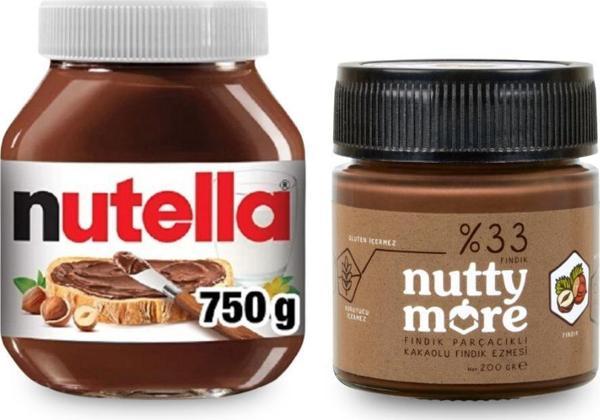 Nutella 750 gr & Nutty More %33 Fındık Parçacıklı Kakaolu Fındık Ezmesi 200 gr - Image 1