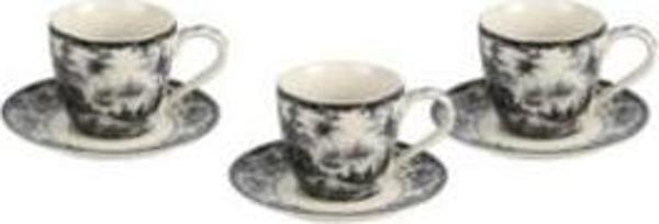 Lucky Art Florantıne 6Lı Kahve Fincanı Set Siyah - Image 1