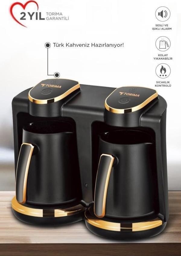 Torima 202 Double Sesli Komut Türk Kahvesi Makinesi 250ml+250ml 8 Fincan Kapasiteli - Image 1
